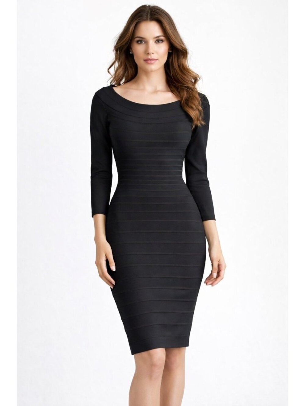 Vintage Herve Leger Black Bandage Classic Iconic Bodycon Dress Lbd M